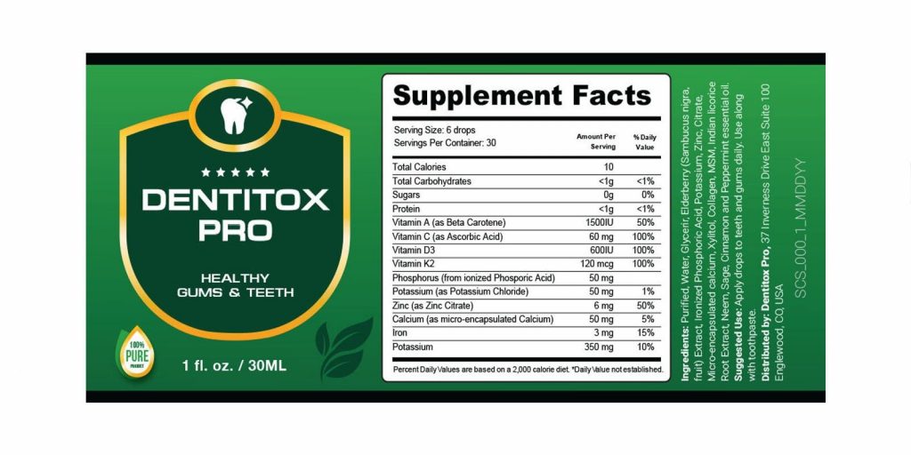 dentitox pro ingredients and review