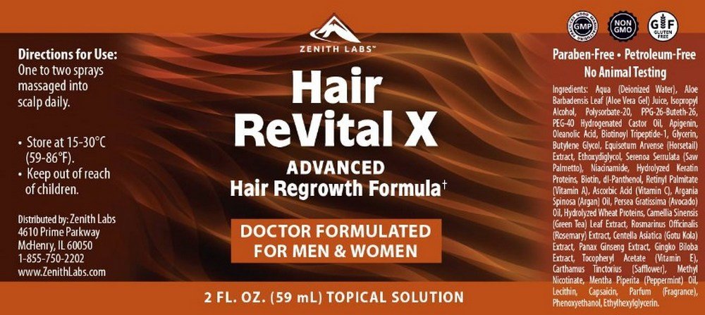 hair revital x ingredients label